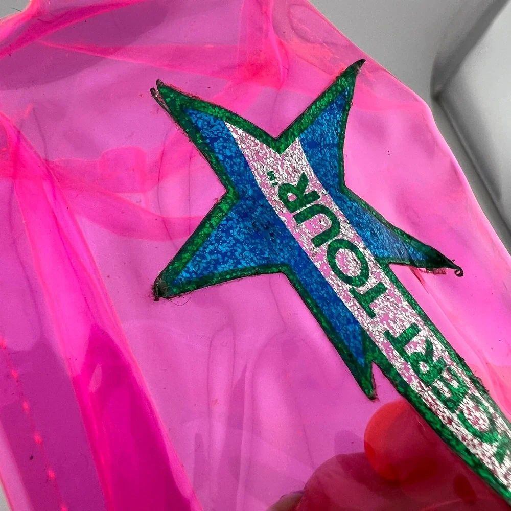 Vintage Barbie Concert Tour Neon Pink Vinyl Bag Purse‎ Accessory